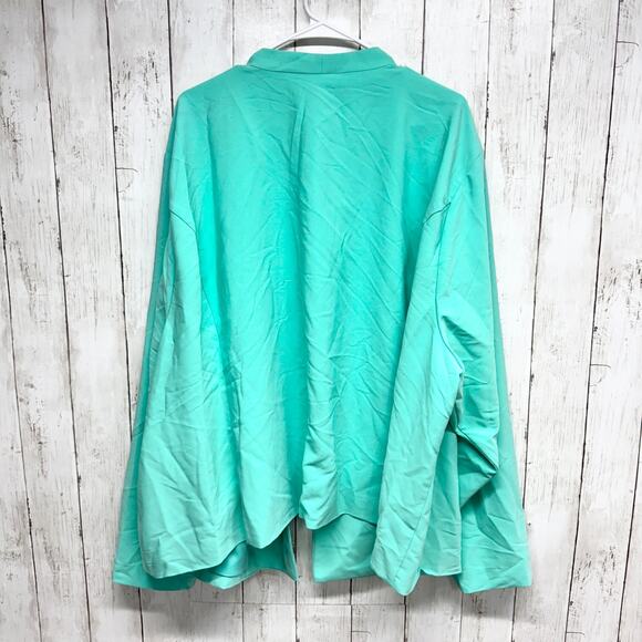 New Torrid Jacket Women Sz 6 Teal Open Front Collared Long Sleeve Blazer Preppy - Picture 8 of 8